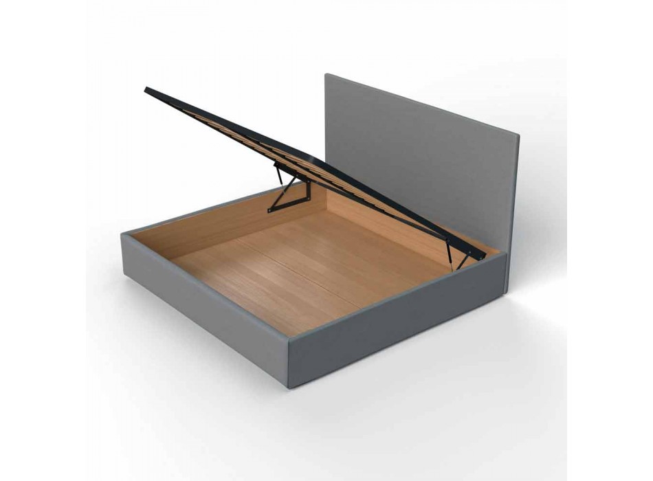 Doppelbett mit gepolsterter Box aus Corolle-Stoff von Bolzan Viadurini