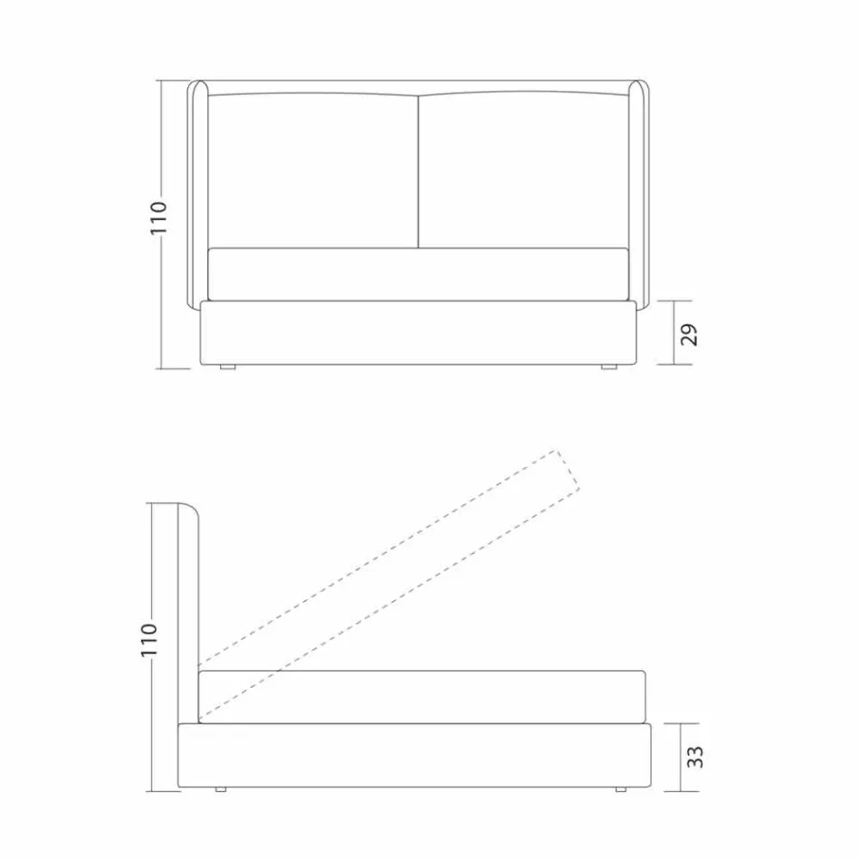 Doppelbett mit Stauraum, modernes Design, Kate von Bolzan Viadurini