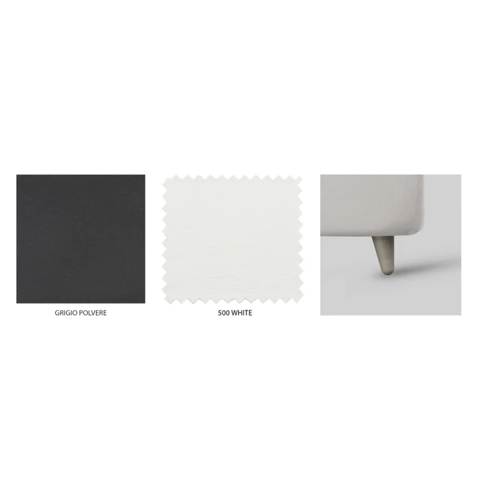 Doppelbett mit gepolstertem Bettrahmen in verschiedenen Ausführungen Made in Italy – Design Viadurini