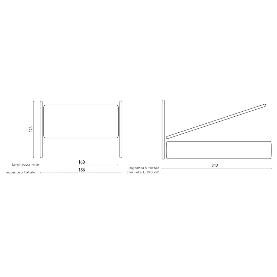 Doppelbett mit gepolstertem Bettrahmen in verschiedenen Ausführungen Made in Italy – Design Viadurini