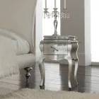 Doppelbett mit Kissen, Matratze und 2 Nachttischen Made in Italy – Natur Viadurini