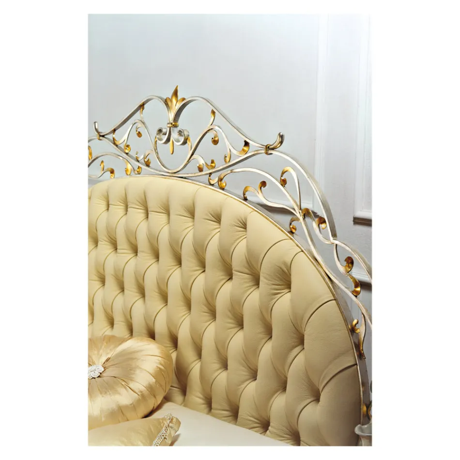 Doppelbett mit Matratze, Kissen und 2 Nachttischen Made in Italy – Laki Viadurini