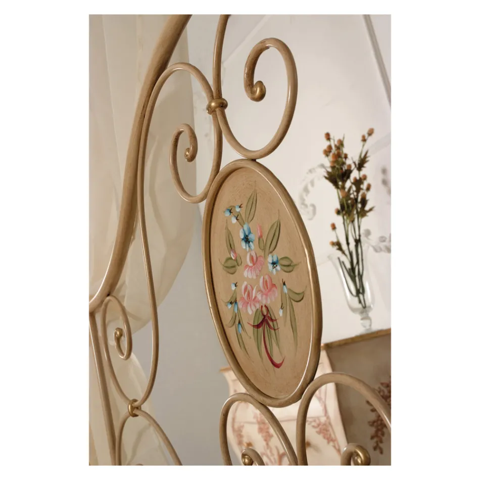 Doppelbett mit passendem Fußteil aus Eisenrohr, hergestellt in Italien – schick Viadurini