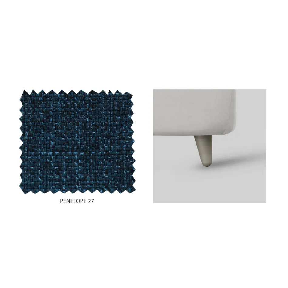 Doppelbett mit gepolstertem Kopfteil aus Made in Italy-Stoff – Fulmine Viadurini