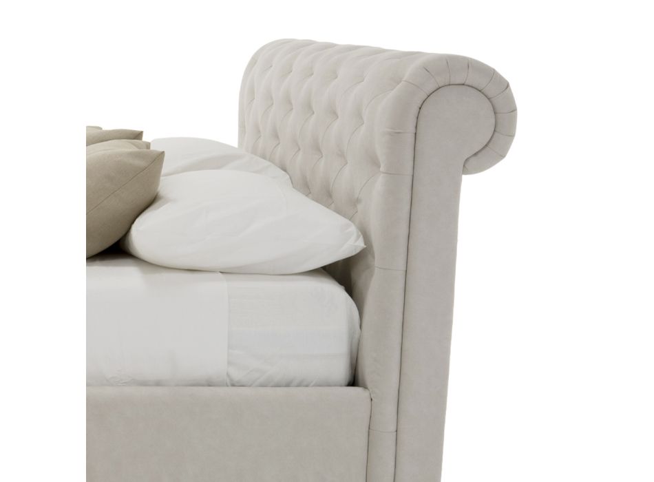 Gepolstertes Design-Doppelbett mit Made in Italy-Stauraum – Scarpetta Viadurini