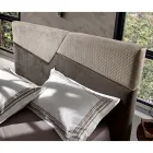 Modernes Design-Doppelbett mit plissiertem oder gestepptem Kopfteil – Alano Viadurini