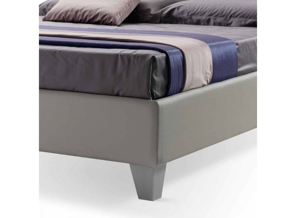 Modernes Design Doppelbett gepolstert mit Box Made in Italy - Pebble Viadurini