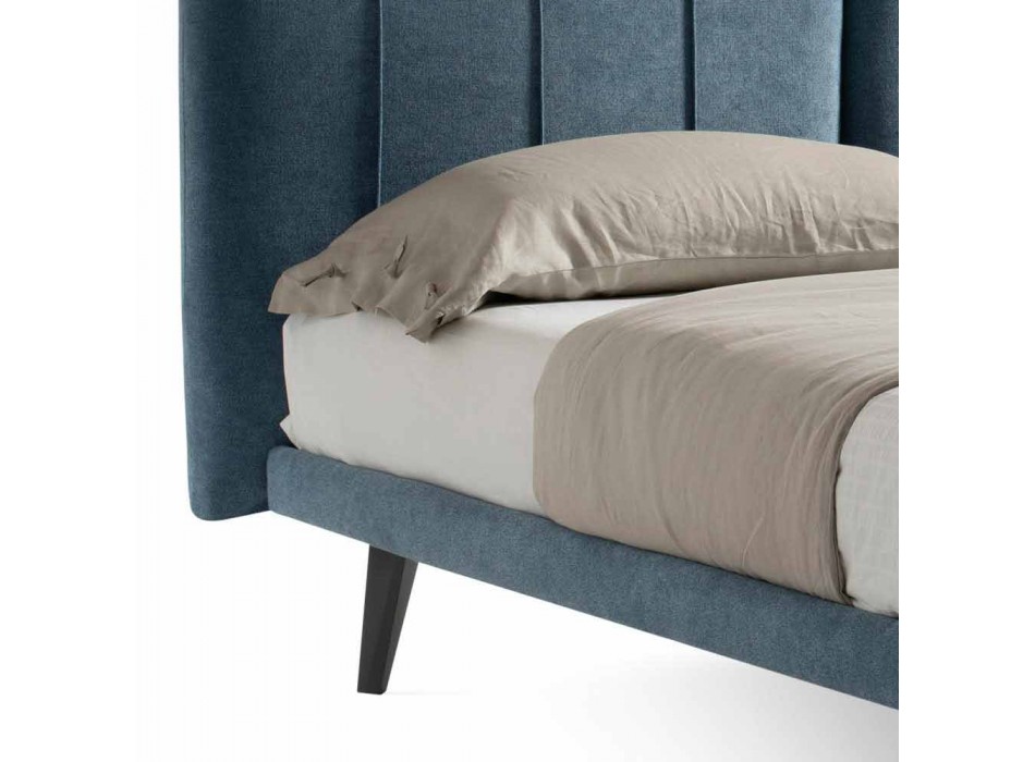 Modernes Design Doppelbett aus Made in Italy Stoff - Nives Viadurini