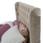Luxus-Doppelbett mit Box und Capitonnè-Kopfteil, hergestellt in Italien – Papero Viadurini