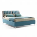 Luxus Doppelbett mit Box aus zweifarbigem Stoff Made in Italy - Gagia