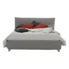 Gepolstertes Doppelbett mit Box, Stoff oder Kunstleder Made in Italy - Lardino Viadurini