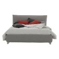 Gepolstertes Doppelbett mit Box, Stoff oder Kunstleder Made in Italy - Lardino