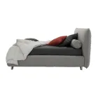 Gepolstertes Doppelbett mit Box, Stoff oder Kunstleder Made in Italy - Lardino Viadurini
