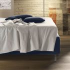 Gepolstertes Doppelbett mit Matratze und Kissen Made in Italy - Verga Viadurini