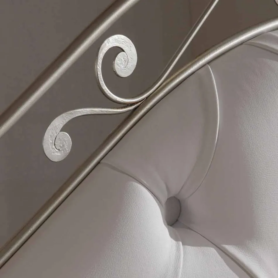 Gepolsterte Doppelbett handgefertigt aus massivem Eisen Gracie Viadurini