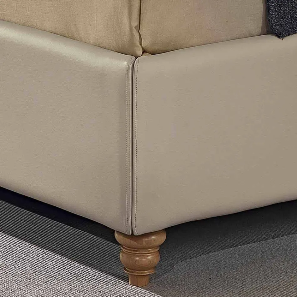 Kunstleder Doppelbett mit Aufbewahrungsbox 160x190 / 200 cm Gin Viadurini