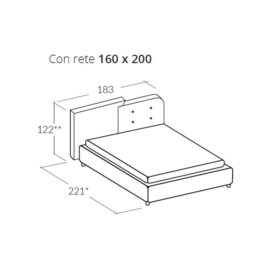 Modernes Design-Doppelbett aus grauem und orangefarbenem Samt – Plorifon Viadurini