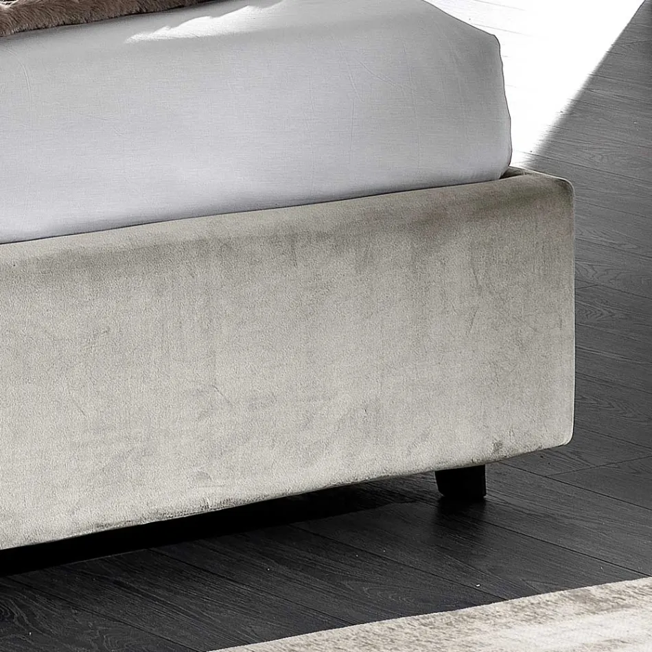 Modernes gepolstertes Doppelbett mit gestepptem oder glattem Design – Aftamo Viadurini