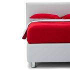 Doppelbett aus Lederimitat mit Füßen Made in Italy - Nurzio Viadurini