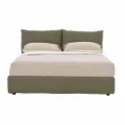 Doppelbett aus Stoff mit schwarzen Füßen gefertigt Made in Italy - Bandola Viadurini