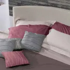 Rundes Design Doppelbett bezogen in Made in Italy Stoff - Rello Viadurini