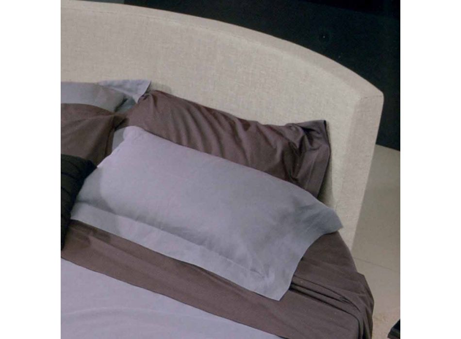 Rundes Design Doppelbett bezogen in Made in Italy Stoff - Rello Viadurini
