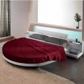 Rundes Doppelbett mit Ecoleather bezogen, Made in Italy Design - Vesio