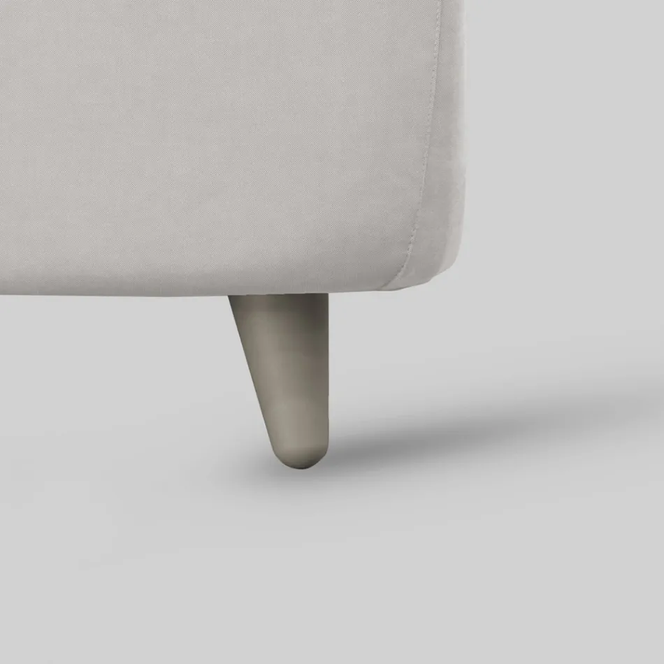 Einzelbett mit gepolstertem Kopfteil und Füßen, hergestellt in Italien – Aaron Viadurini