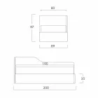 Einzelbett mit geformtem Kopfteil und Seitenwand, Line8 Bolzan Viadurini