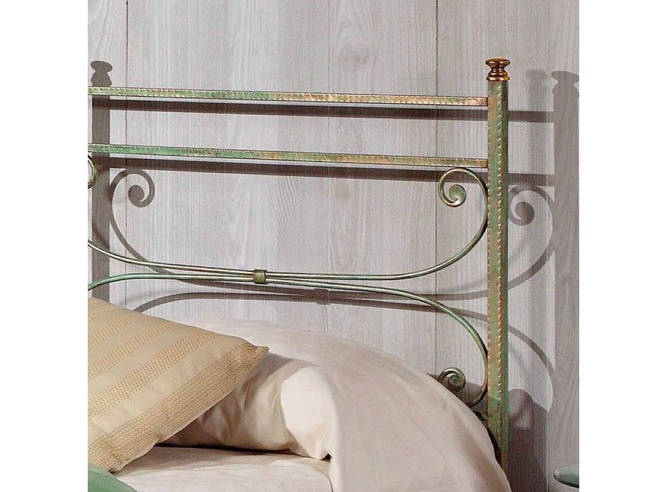 Einzelbett aus Schmiedeeisen gehämmert Platz Leila, made in Italy Viadurini