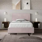 120 x 200 cm großes Queensize-Bett mit Mikrofaser-Kopfteil, hergestellt in Italien – Pallone Viadurini