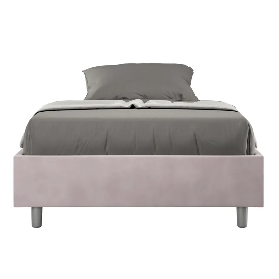 Queensize-Bett 140 x 200 cm, bezogen mit Mikrofaser, hergestellt in Italien – Athlete Viadurini