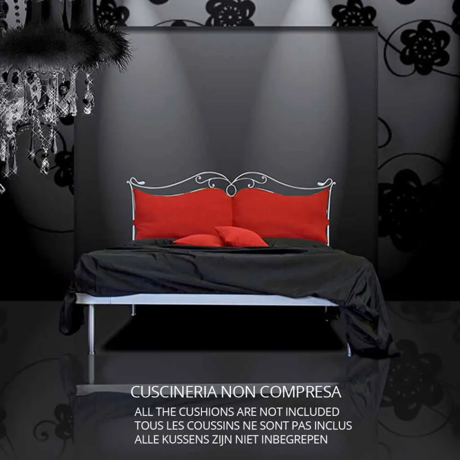 Ein Bett und einen halben Quadratmeter Schmiedeeisen Febo Viadurini