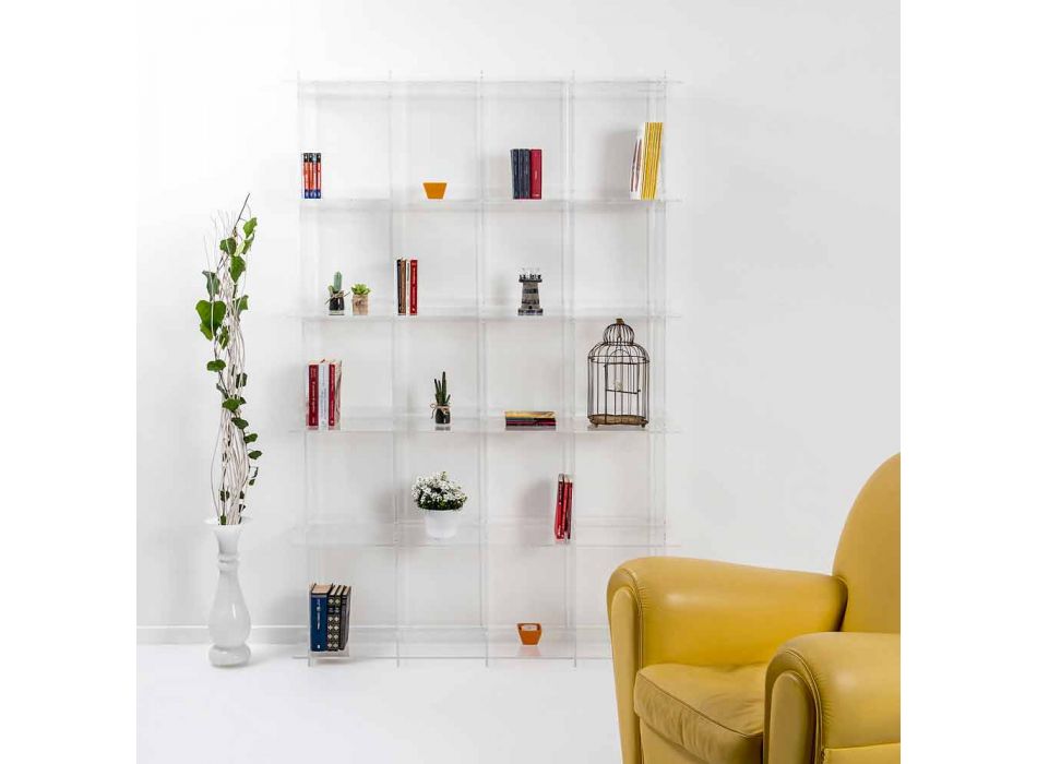 Modernes Bücherregal aus transparentem Plexiglas Sfera4 Viadurini