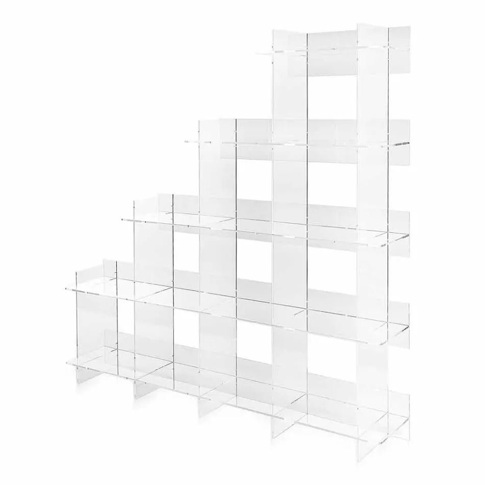 Sfera3 transparentes Wand Bücherregal L180 x H180 x P30 cm, hergestellt in Italien Viadurini