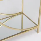 Niedriges Bücherregal aus Stahl und 3 Glasböden Elegantes Design - Noralea Viadurini