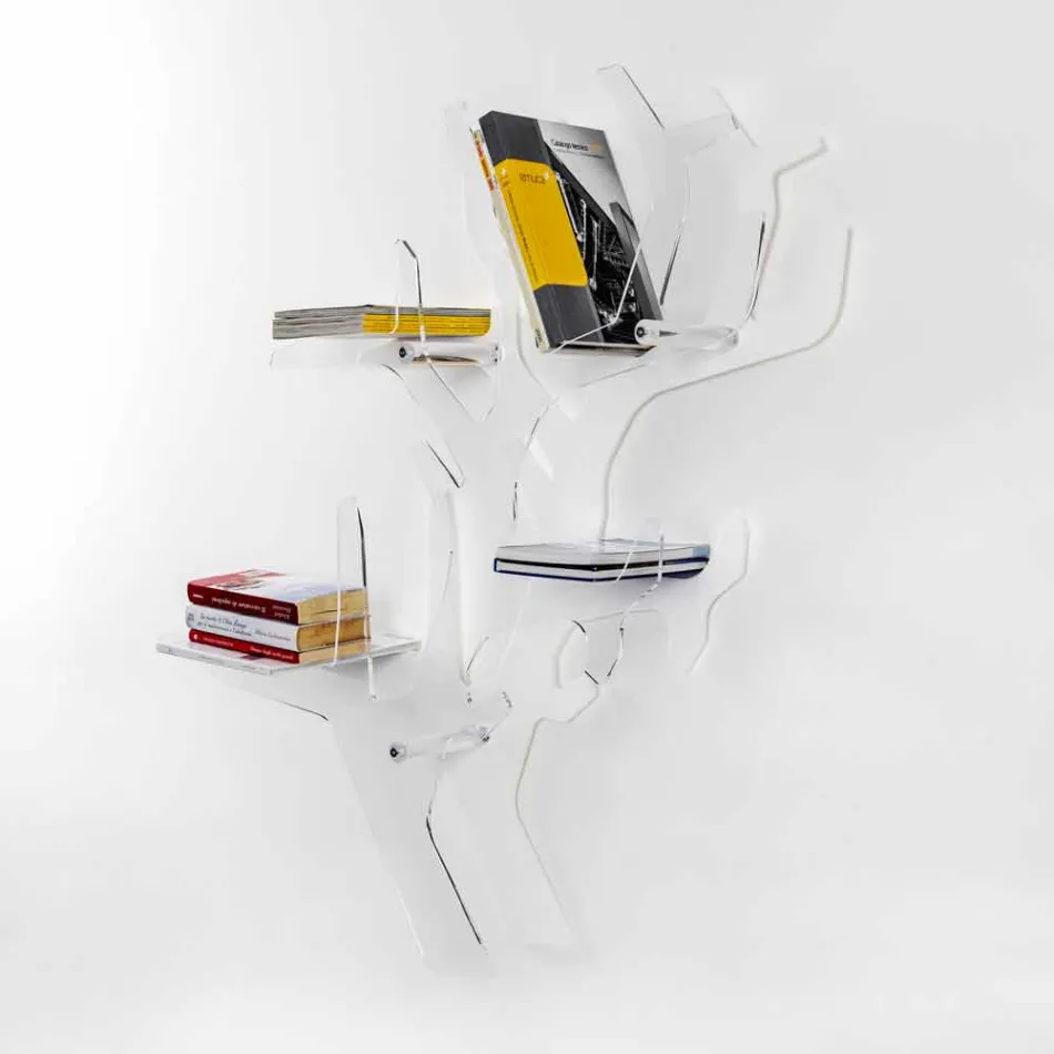 Modernes Bücherregal mit weißem Design von Carol, hergestellt in Italien Viadurini