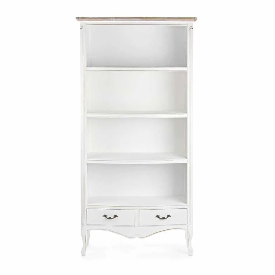 Klassisches Bücherregal aus Holz mit Metallgriffen Homemotion - Spina Viadurini