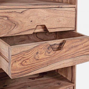 Boden Bücherregal mit Holzstruktur Design Vintage Homemotion - Ventador