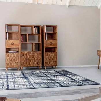 Boden Bücherregal mit Holzstruktur Design Vintage Homemotion - Ventador
