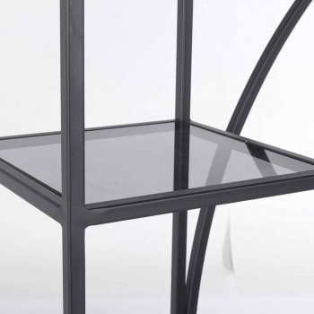 Boden Bücherregal aus lackiertem Stahl mit Homemotion Glasplatten - Lunatica