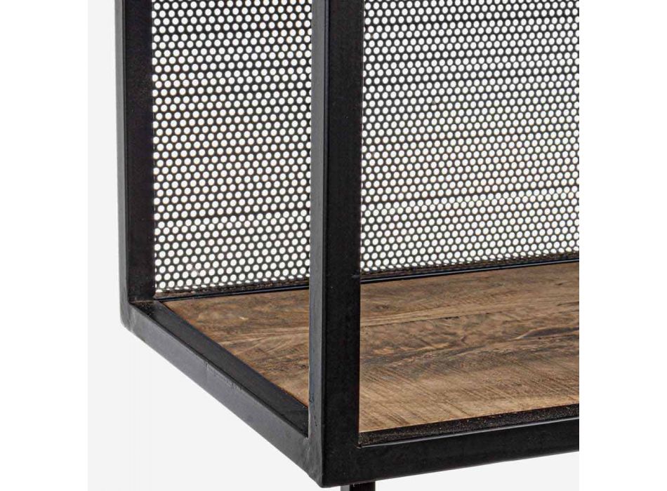 Homemotion Boden Bücherregal aus lackiertem Stahl mit Holzregalen - Borino Viadurini