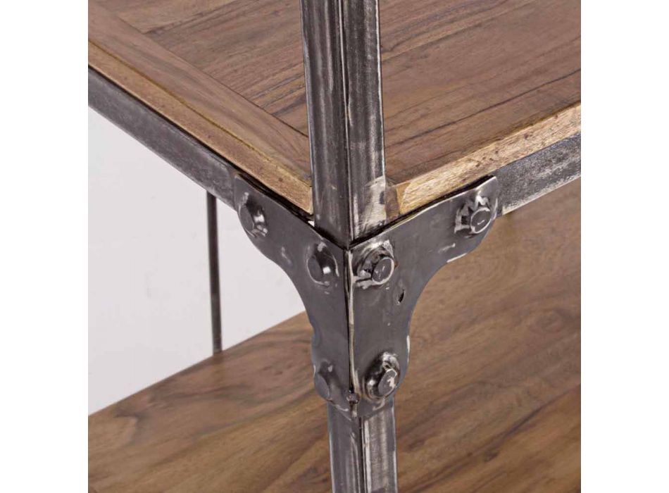 Homemotion Boden Bücherregal aus lackiertem Stahl mit Holzregalen - Molina Viadurini