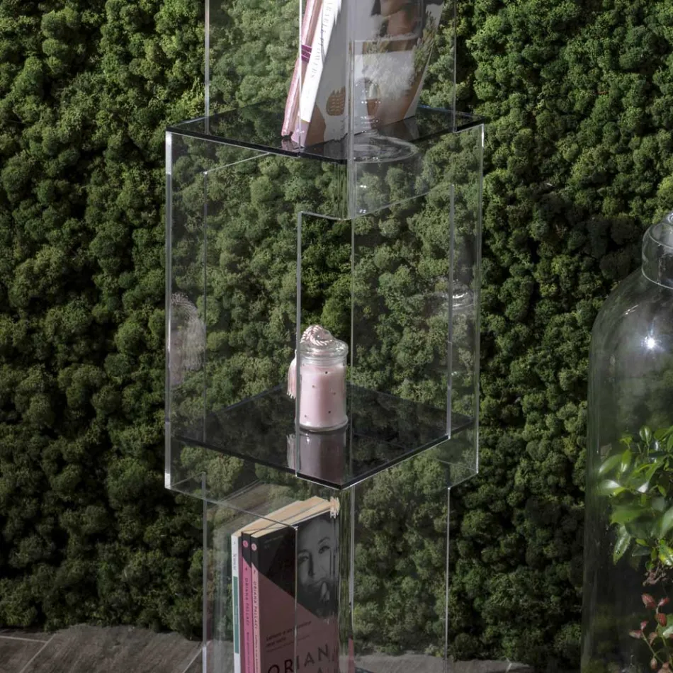 Freistehendes Bücherregal aus transparentem oder geräuchertem Acrylglas - Icaria Viadurini