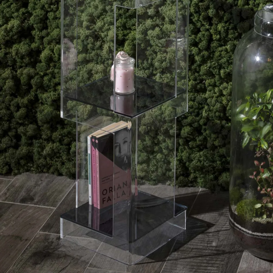 Freistehendes Bücherregal aus transparentem oder geräuchertem Acrylglas - Icaria Viadurini