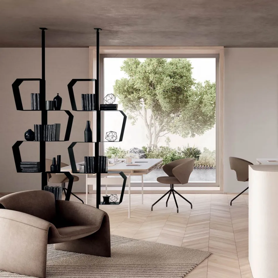 Bücherregal aus lackiertem Metall mit verstellbaren Beinen, hergestellt in Italien - Fernanda Viadurini