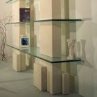 Modulares Bücherregal in Stein und Glas modernen Design Poplia Viadurini