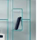 Einspaltiges Bücherregal aus extra klarem oder Rauchglas für Wohnzimmer - Linzy Viadurini