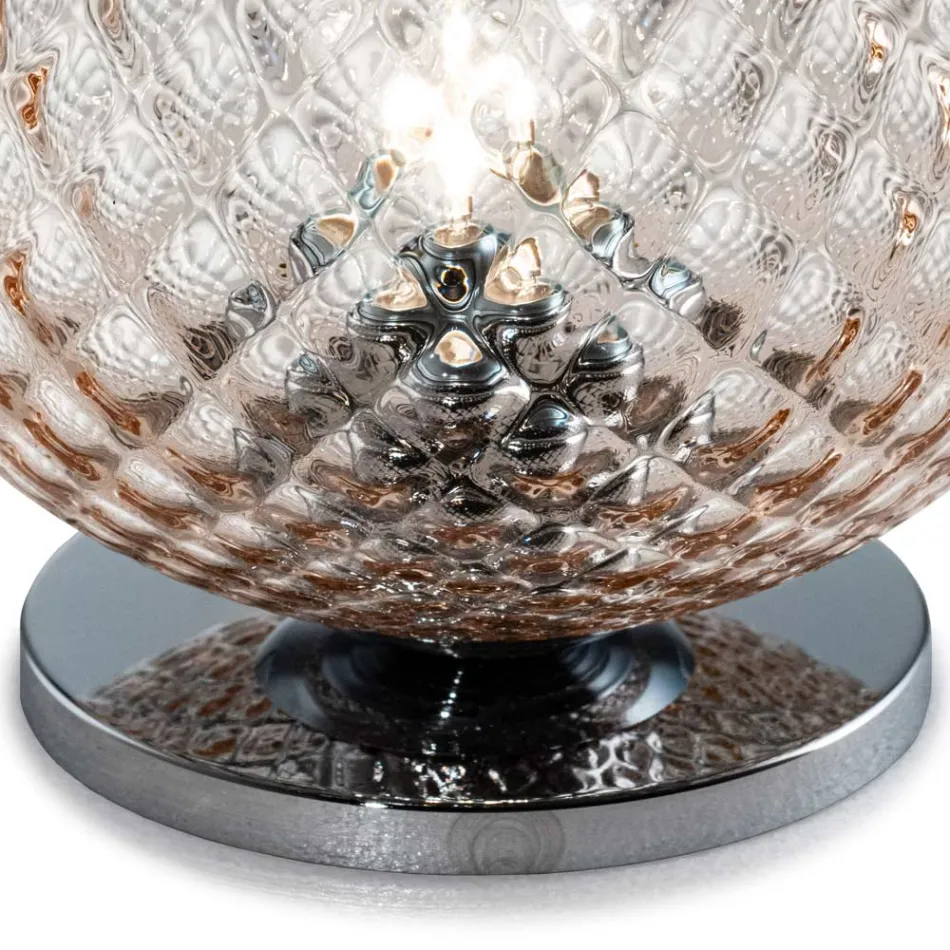 Kleine, mundgeblasene Glas-Tischlampe, hergestellt in Italien – Elisia  Viadurini