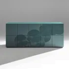 Sideboard mit 5 Türen aus lackiertem MDF mit handgravierter und veredelter Dekoration – Krabbe Viadurini